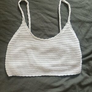 White Crochet Crop Top Aerie
